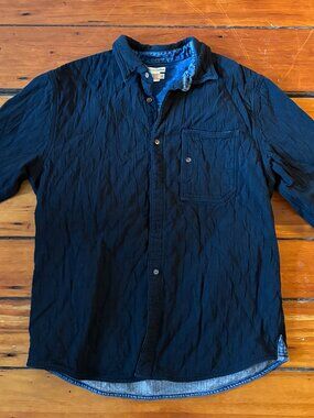 Carbon2Cobalt Quilted Black Blue Denim Buttondown
